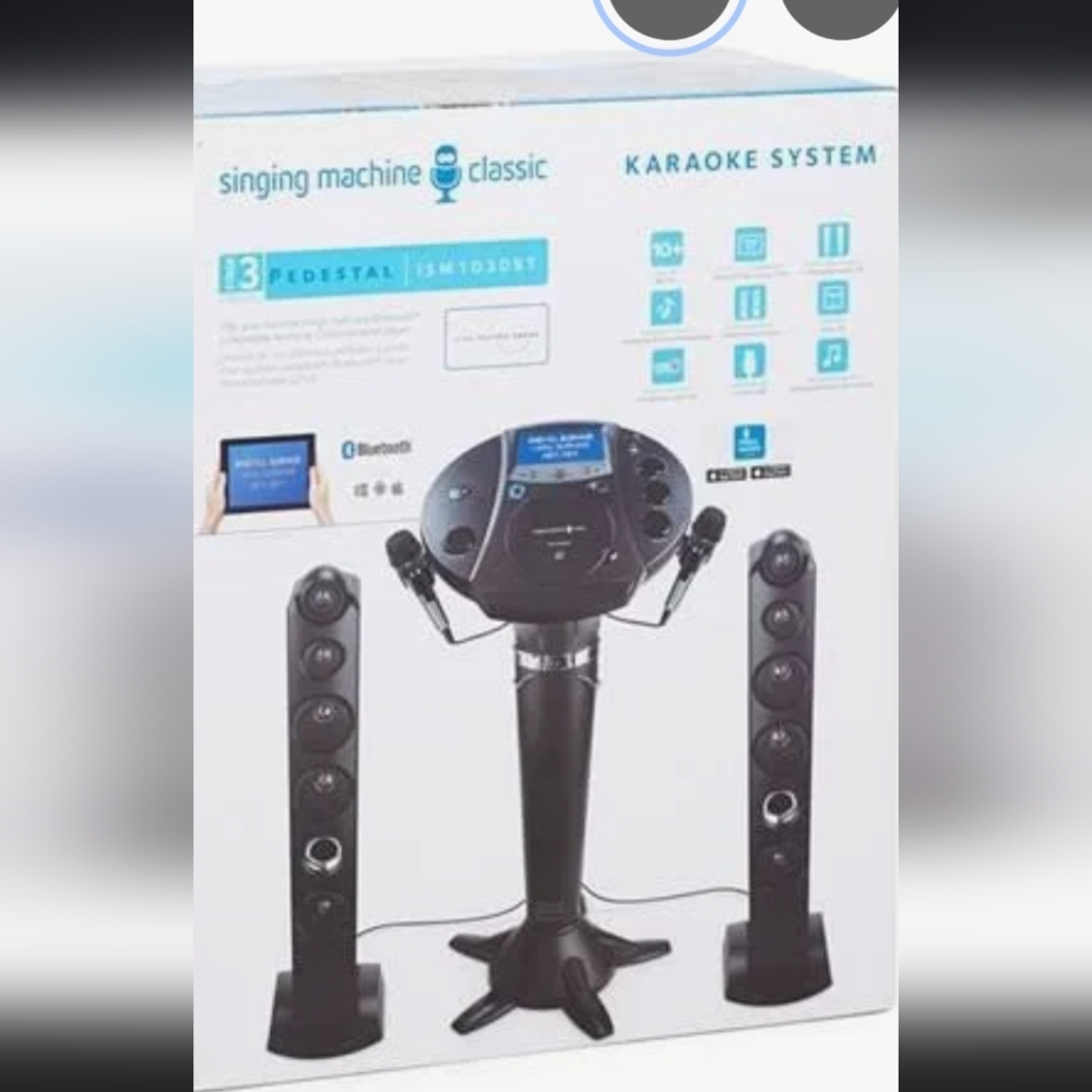 Classic Black Karaoke System with Pedestal Bluetooth Ism 1030bt